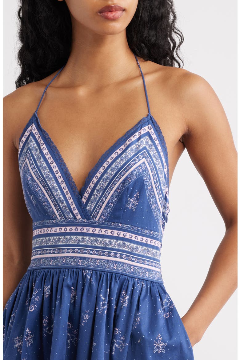 Arletta Lace Detail Stretch Cotton Minidress, Alternate, color, MIDNIGHT HARBOR