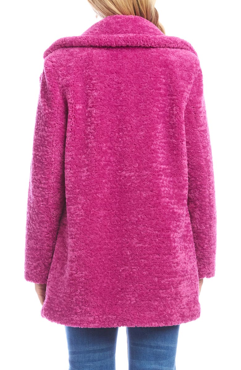 Karen Kane Faux Shearling Coat, Alternate, color, Orchid