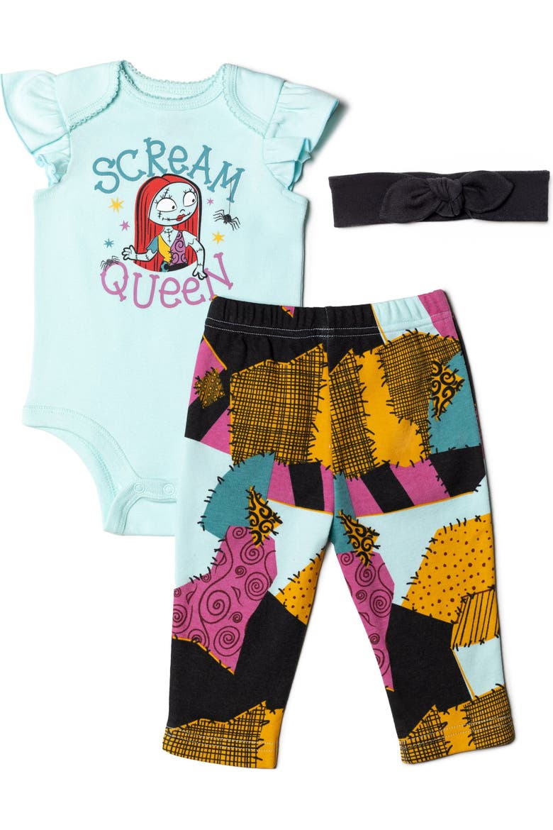 Nightmare Before Christmas Halloween Bodysuit and Pants Set, Main, color, Sally Light Blue