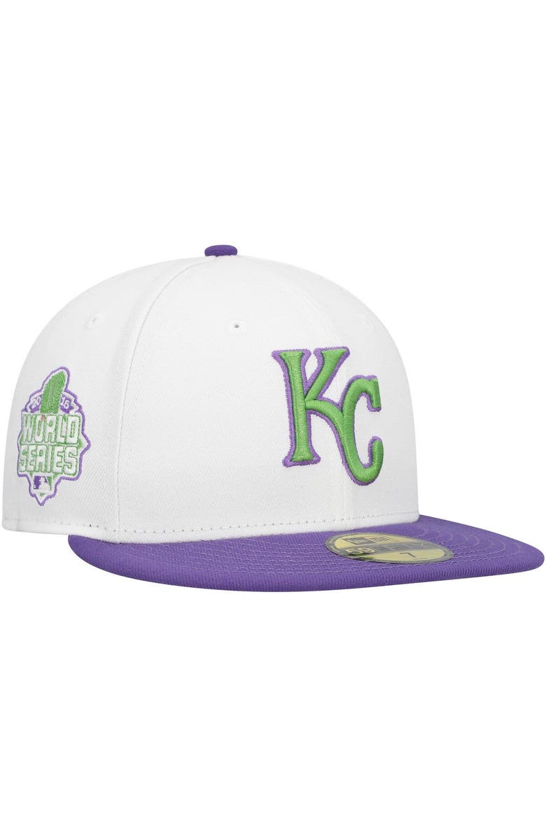 New Era Men's New Era White Kansas City Royals Side Patch 59FIFTY Fitted Hat, Main, color,