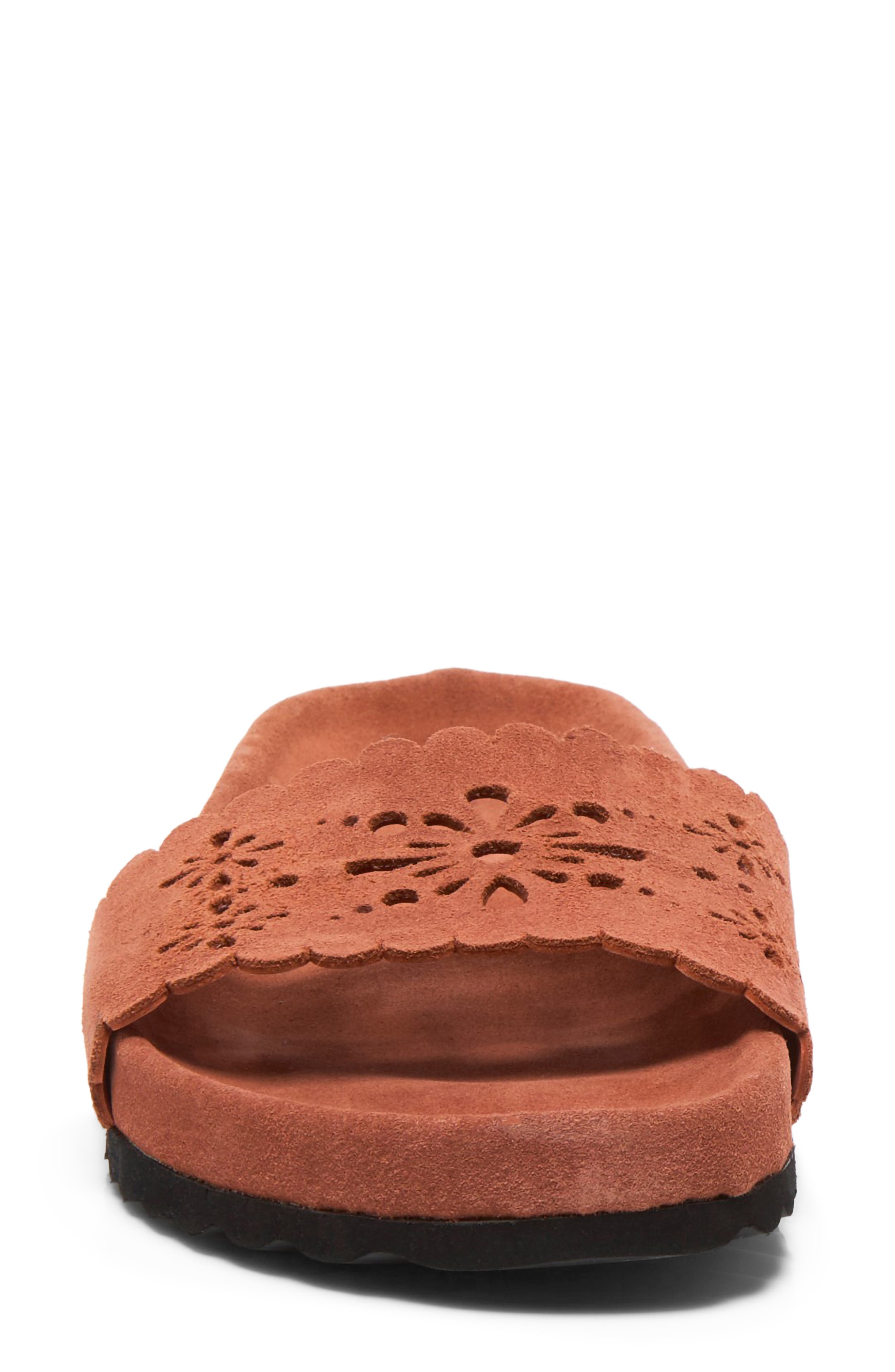 Shore Slide Sandal, Alternate, color, TERRACOTTA SUEDE
