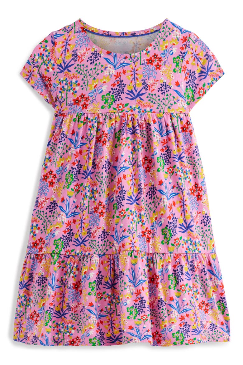 Kids' Ariel Print Twirly Cotton Jersey Dress, Main, color, MEADOWSWEET PINK GARDEN FLORAL