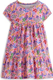 Mini Boden Kids' Ariel Print Twirly Cotton Jersey Dress