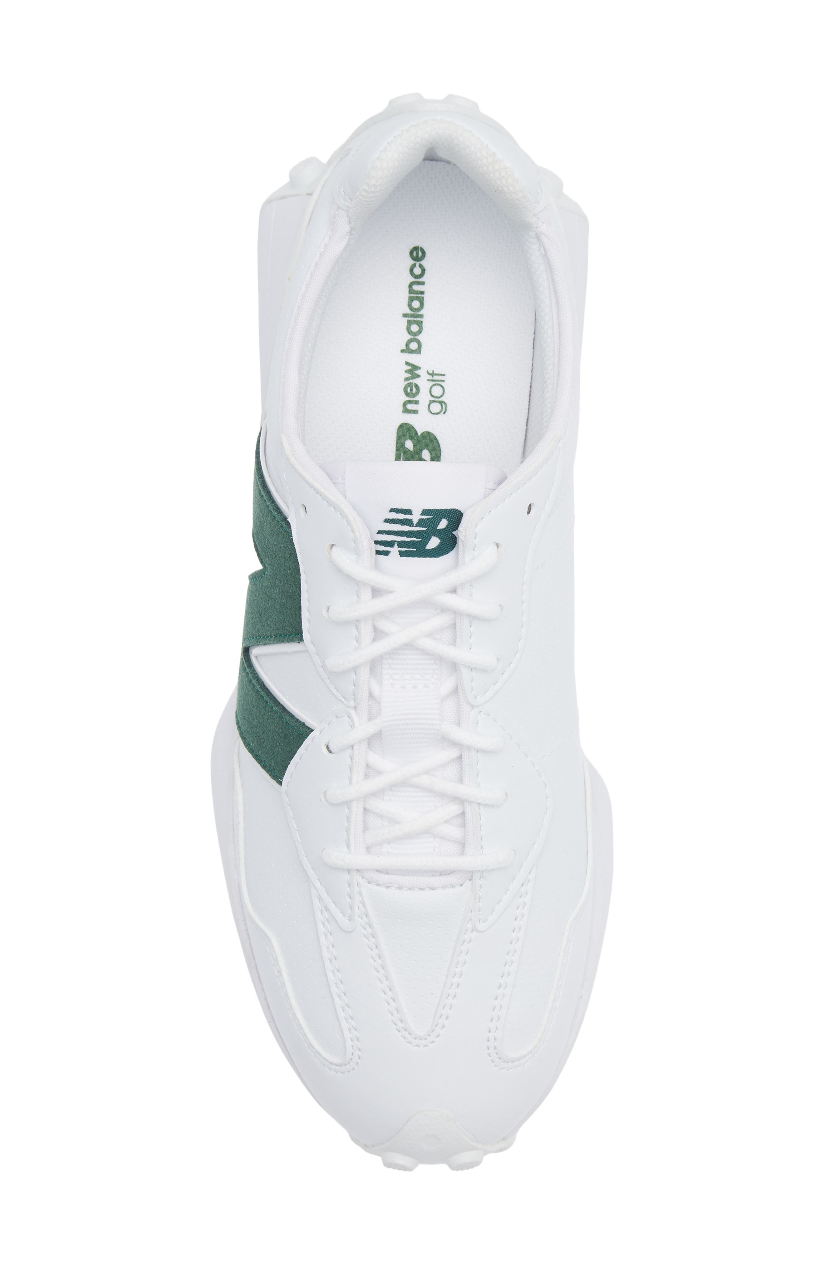 New Balance 327 Waterproof Spikeless Golf Shoe, Alternate, color, White / Green