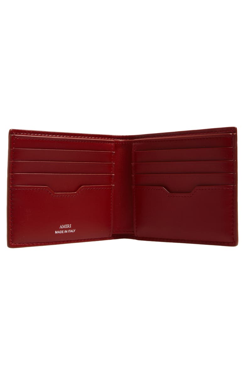 AMIRI MA Quad Leather Bifold Wallet, Alternate, color, Red Rose