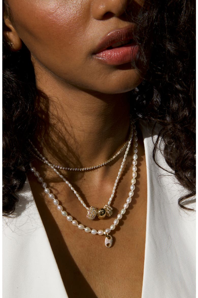 Freshwater Pearl Necklace , Alternate, color, YELLOW GOLD