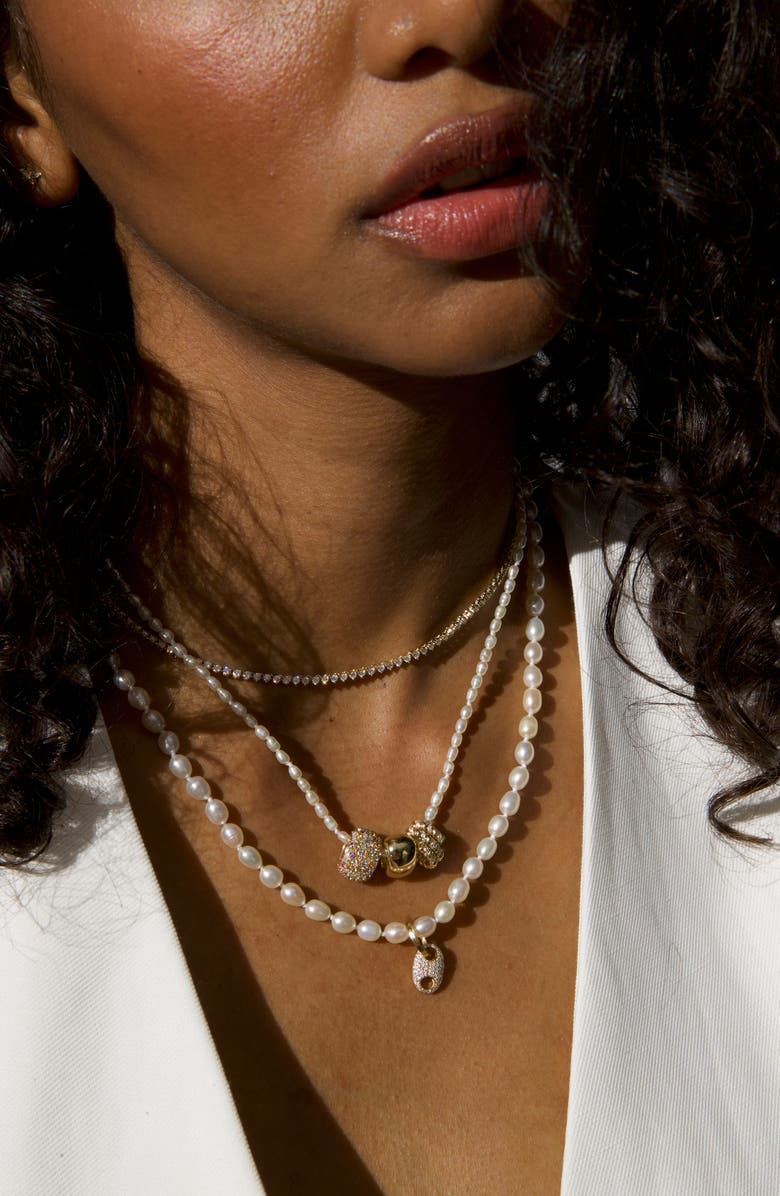 Adina Reyter Freshwater Pearl Necklace, Alternate, color, Yellow Gold