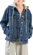 FREEMARKET Hooded Washed Denim Jacket