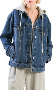 FREEMARKET Hooded Washed Denim Jacket