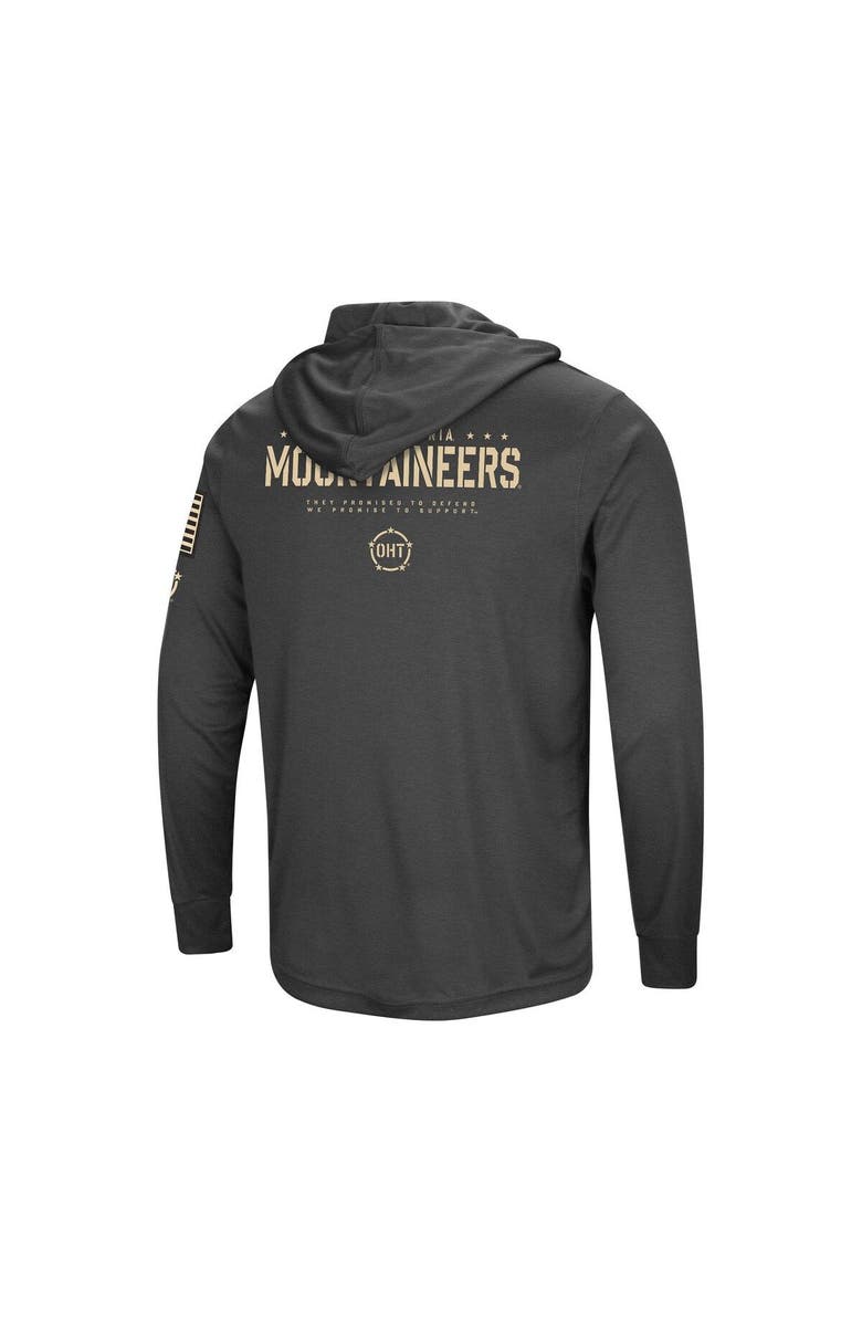 COLOSSEUM Men's Colosseum Heather Black West Virginia Mountaineers Team OHT Military Appreciation Long Sleeve Hoodie T-Shirt, Alternate, color, 