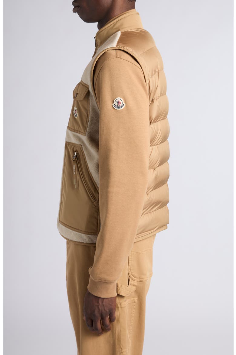 Karakai Mixed Media Down Vest, Alternate, color, GOLDEN SAND