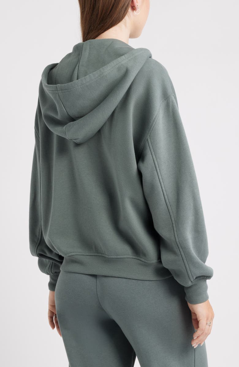 BP. Relaxed Cotton Blend Zip Hoodie, Alternate, color, Green Balsam
