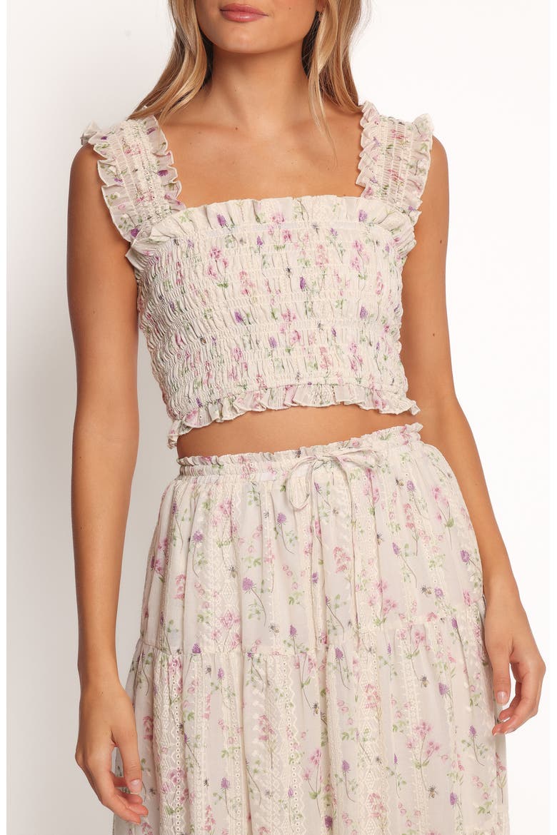 Amberlyn Floral Embroidered Smocked Camisole, Main, color, PINK FLORAL
