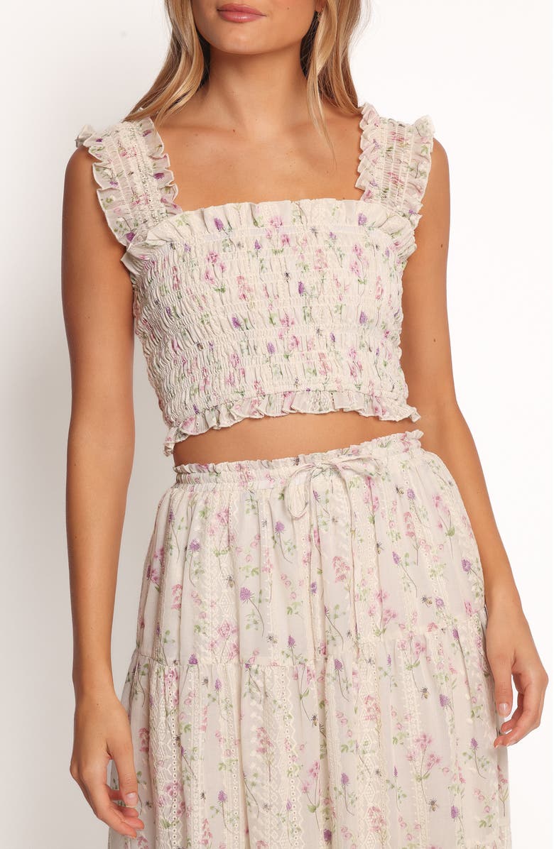 Petal & Pup Amberlyn Floral Embroidered Smocked Camisole, Main, color, Pink Floral