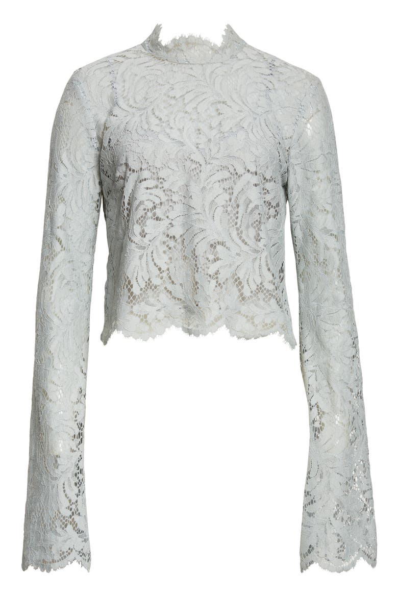 Margot Lace Mock Neck Top, Alternate, color, SLATE BLUE