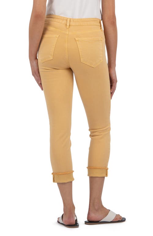 Kut From The Kloth Amy Fray Hem Crop Skinny Jeans In Yellow