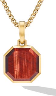 David Yurman Faceted Stone Amulet Pendant in 18K Yellow Gold