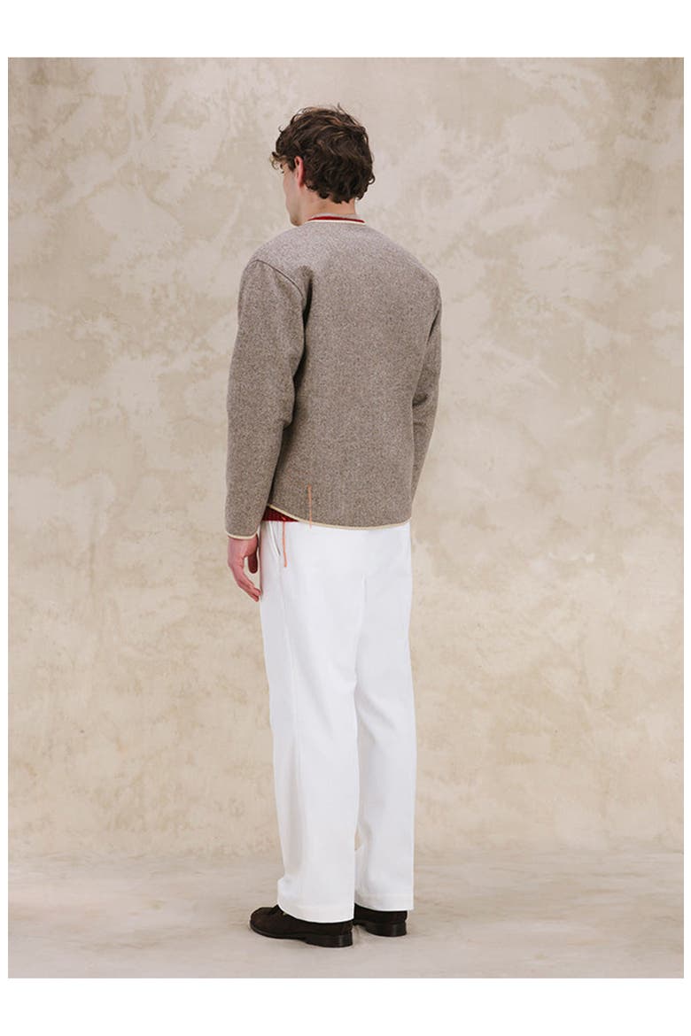 Herringbone Wool Jacket, Alternate, color, Beige