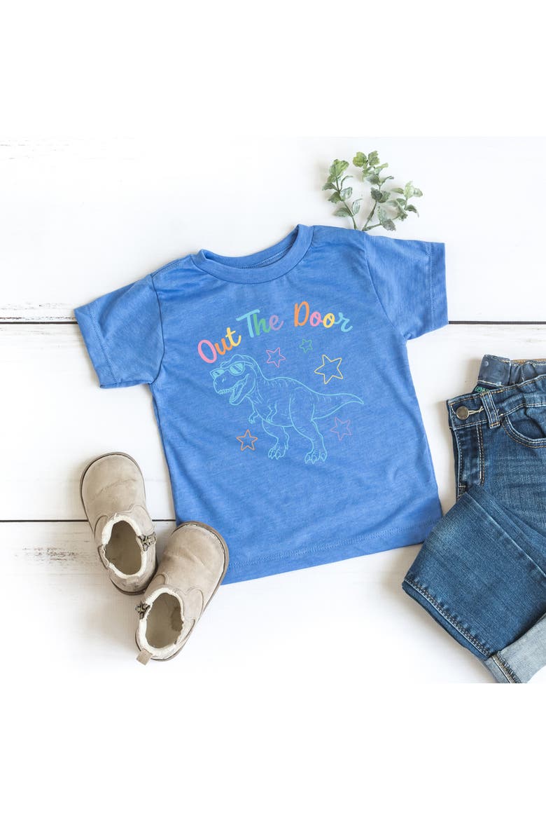 Out The Door Dinosaur Stars Short Sleeve T-Shirt Toddler, Alternate, color, Columbia