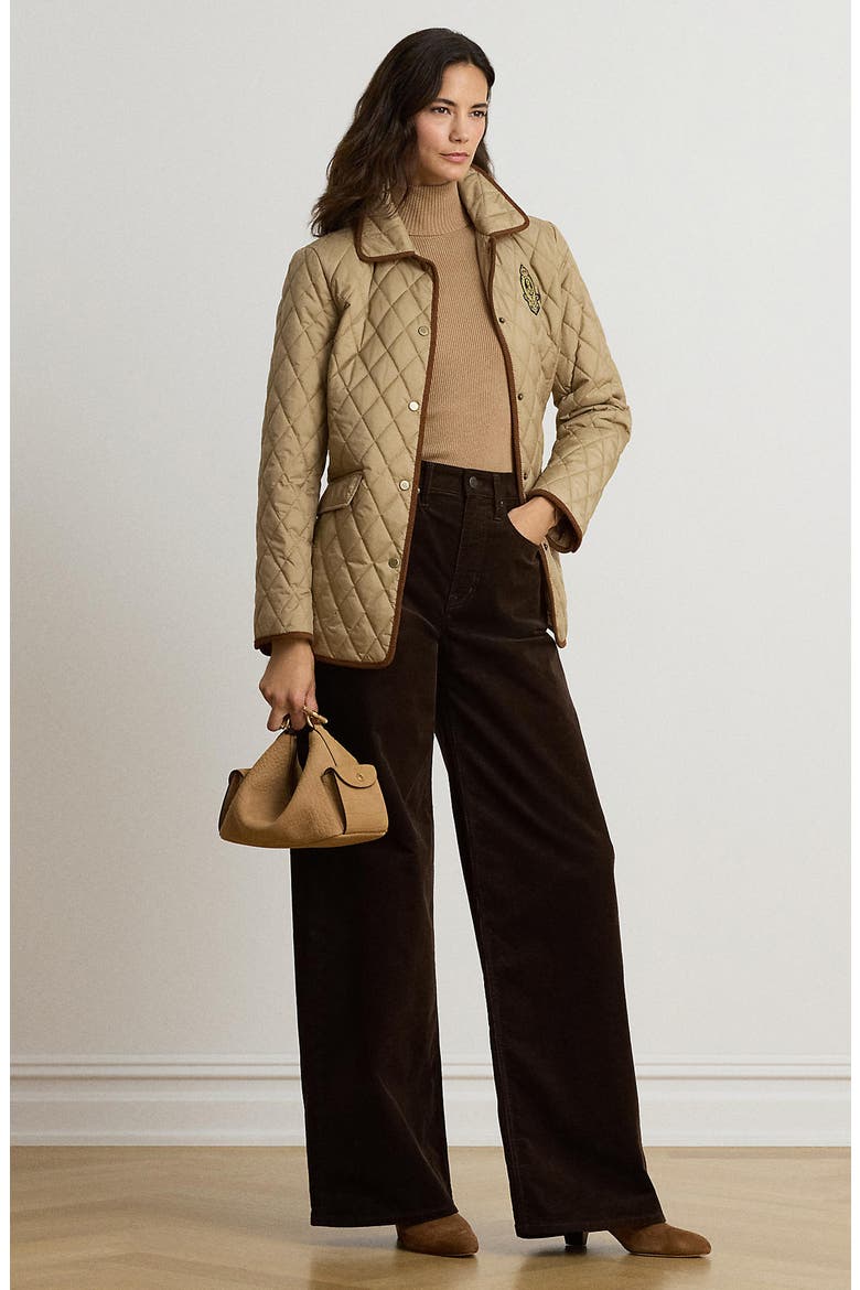 Butterpile Crest Quilted Jacket, Alternate, color, BIRCH TAN