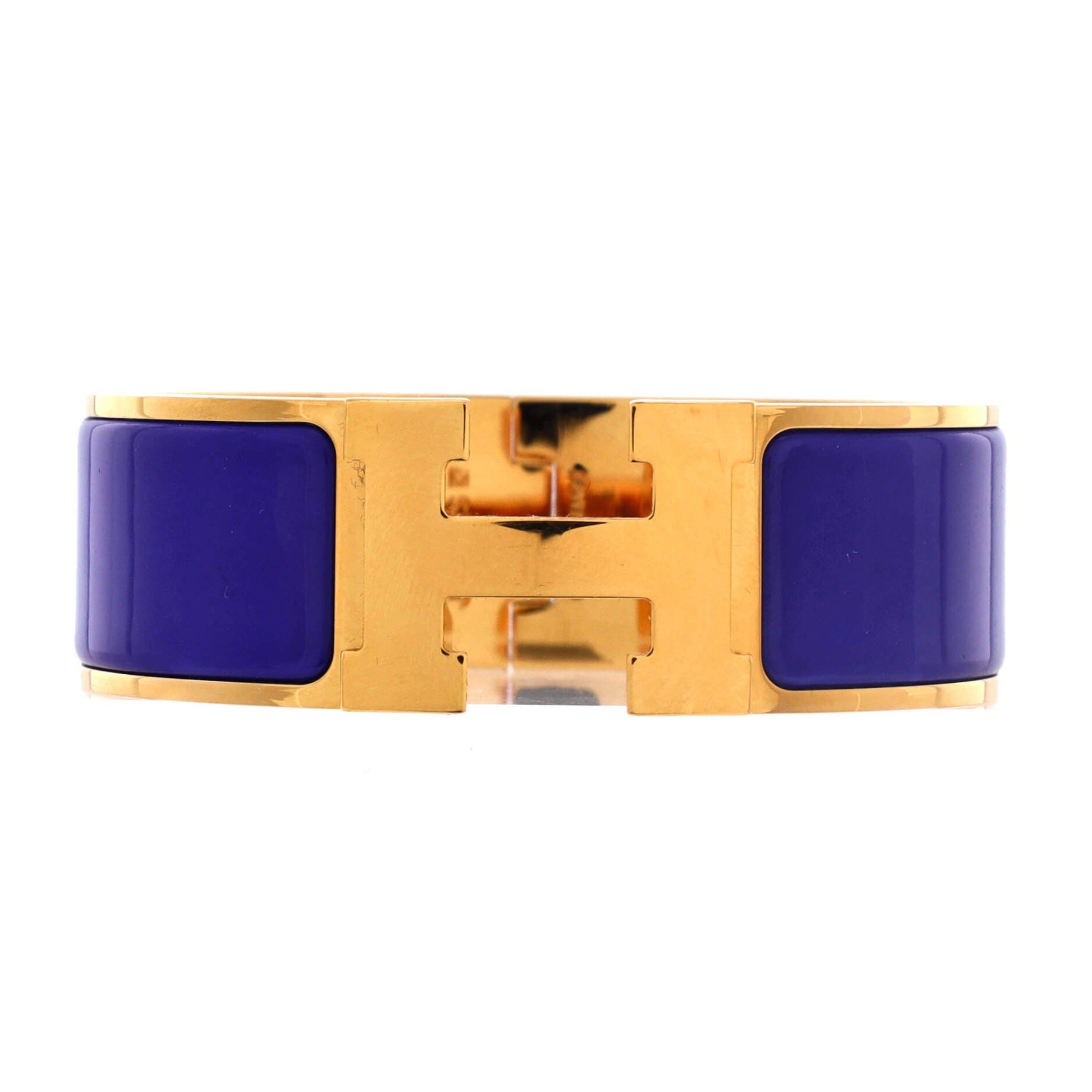 Pre-Owned Hermes Clic H Bracelet Enamel Wide, Main, color, Blue