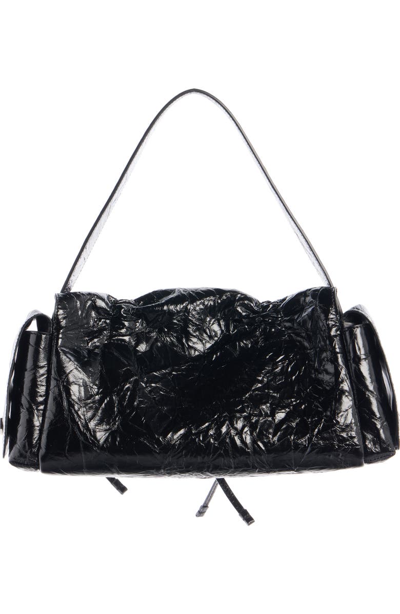 Acne Studios Multipocket Crinkled Leather Handbag, Alternate, color, Black