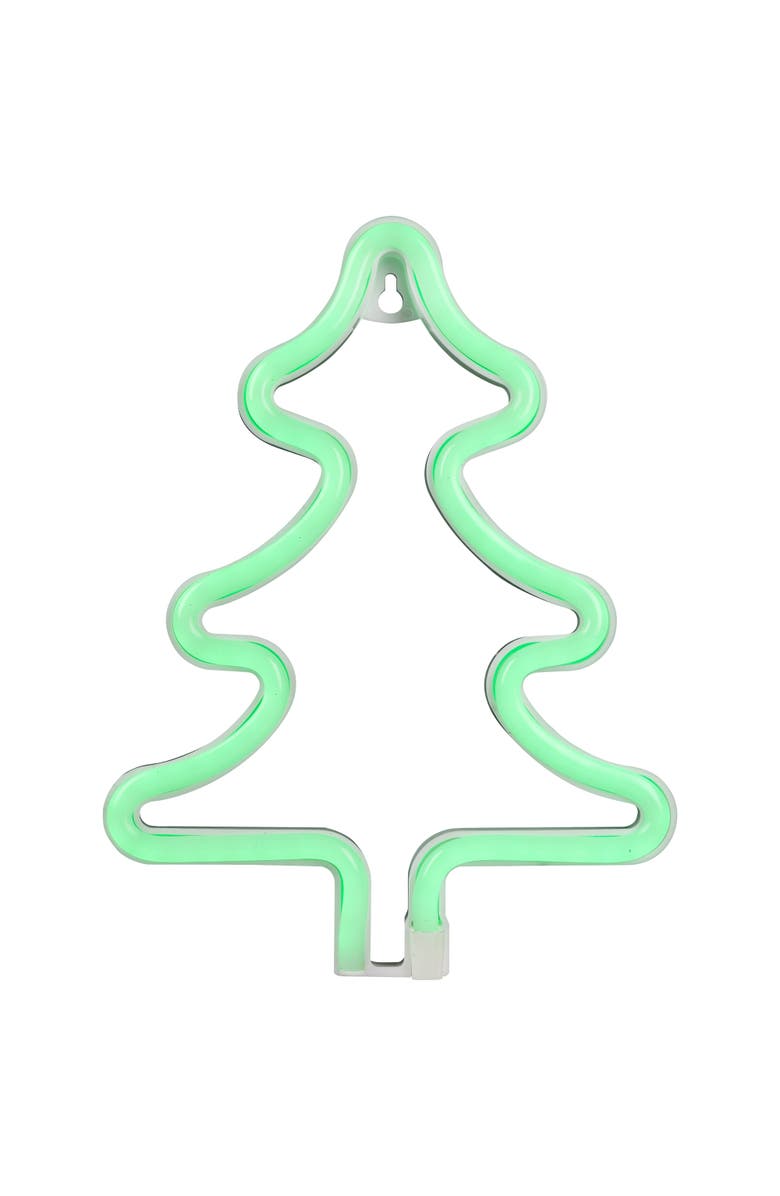 Northlight LED Christmas Tree Neon Lighted Decoration - 9.5" - Green, Main, color, Green