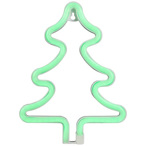 LED Christmas Tree Neon Lighted Decoration - 9.5" - Green
