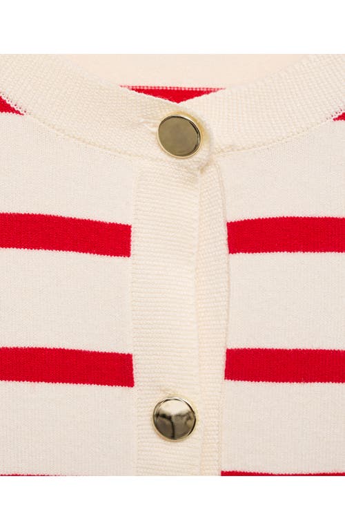 MANGO MANGO STRIPE BUTTON FRONT CARDIGAN