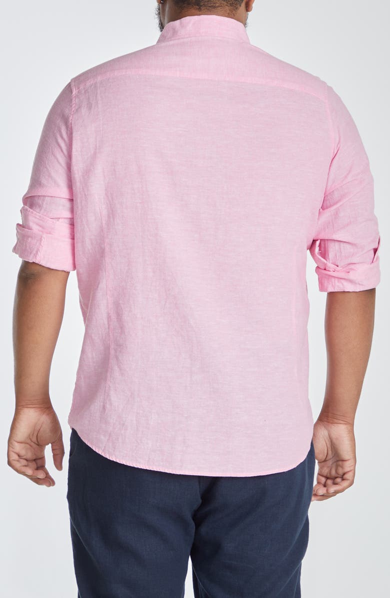 Johnny Bigg Serge Mélange Linen Blend Button-Down Shirt, Alternate, color, 