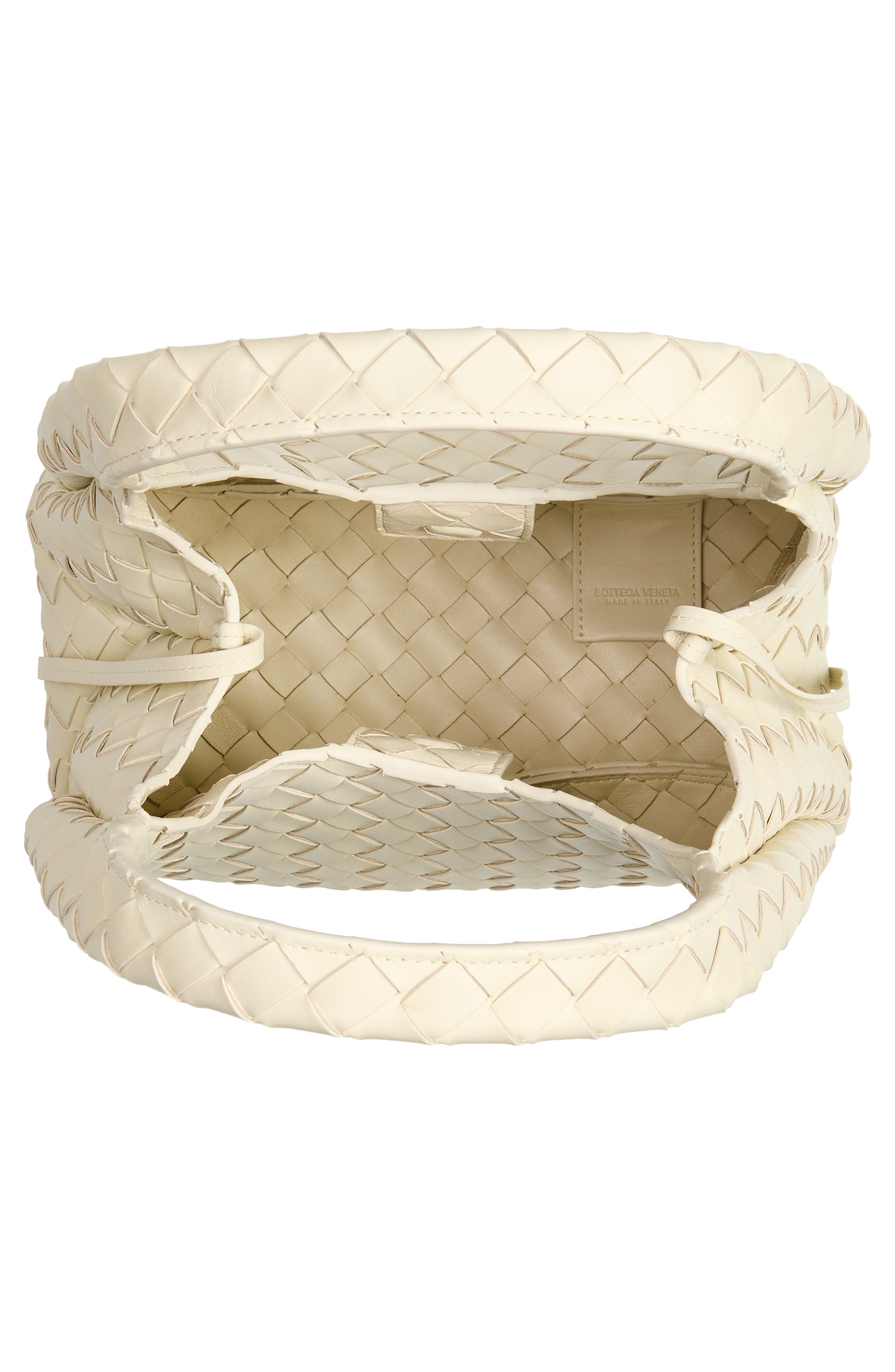 Small Campana Intrecciato Leather Shoulder Bag, Alternate, color, 9195 SEA SALT-M BRASS