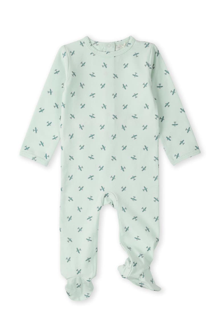 Kids Aviation Cotton Footie, Main, color, Mint