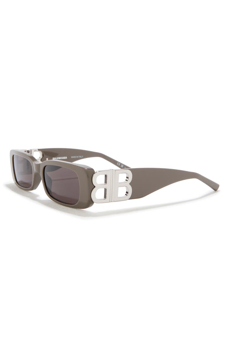 Balenciaga 51mm Square Sunglasses, Alternate, color, Brown Silver Grey