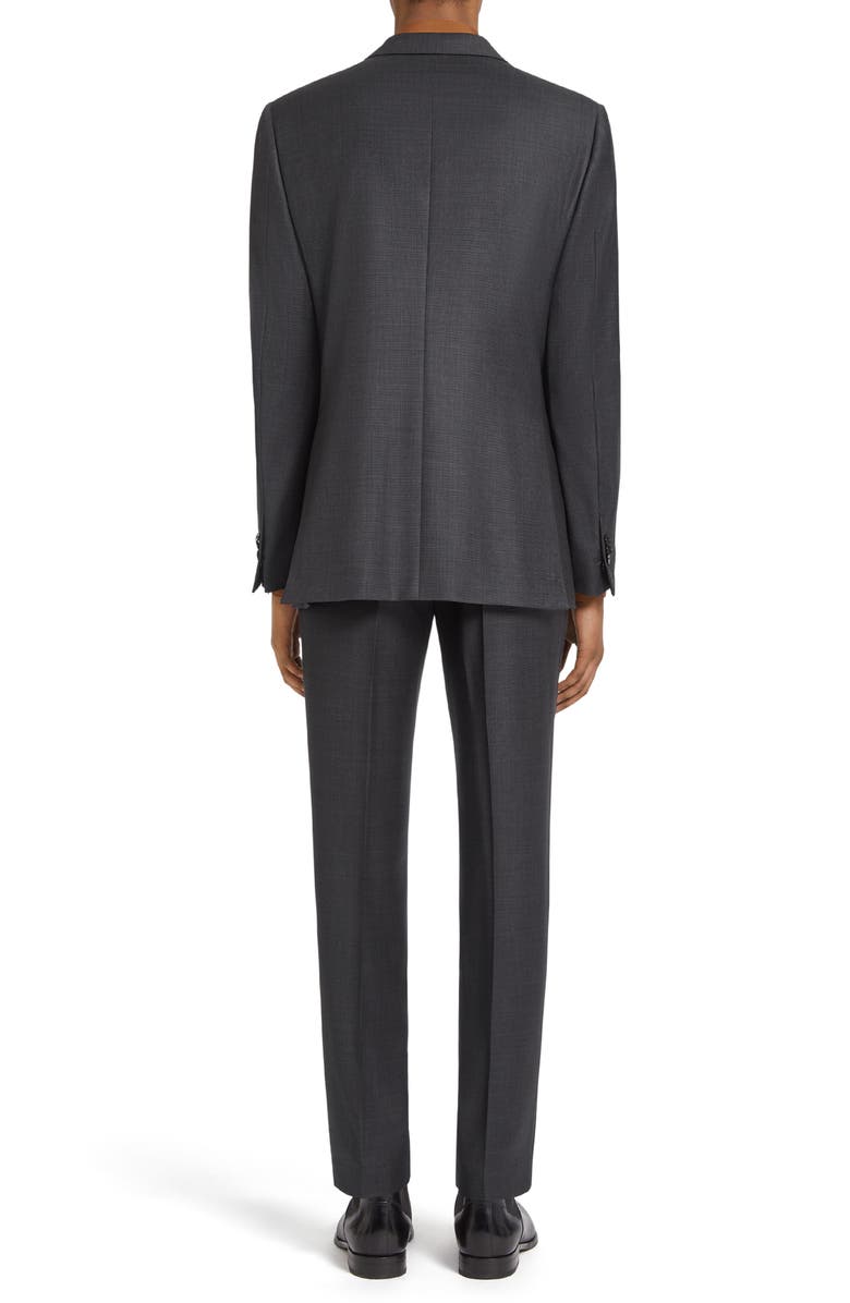 ZEGNA Pin Dot Trofeo Milano Wool Suit, Alternate, color, Dark Grey