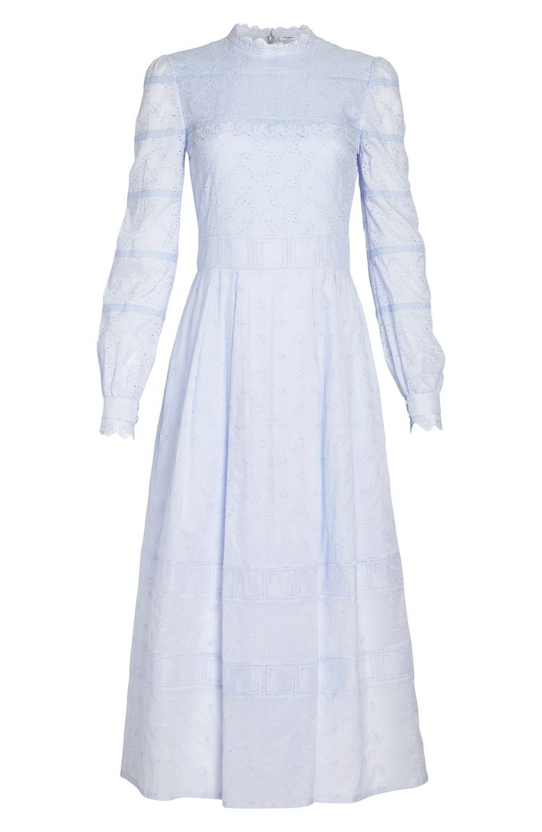 VILSHENKO 'Pru' Lace & Eyelet Cotton Midi Dress, Alternate, color,