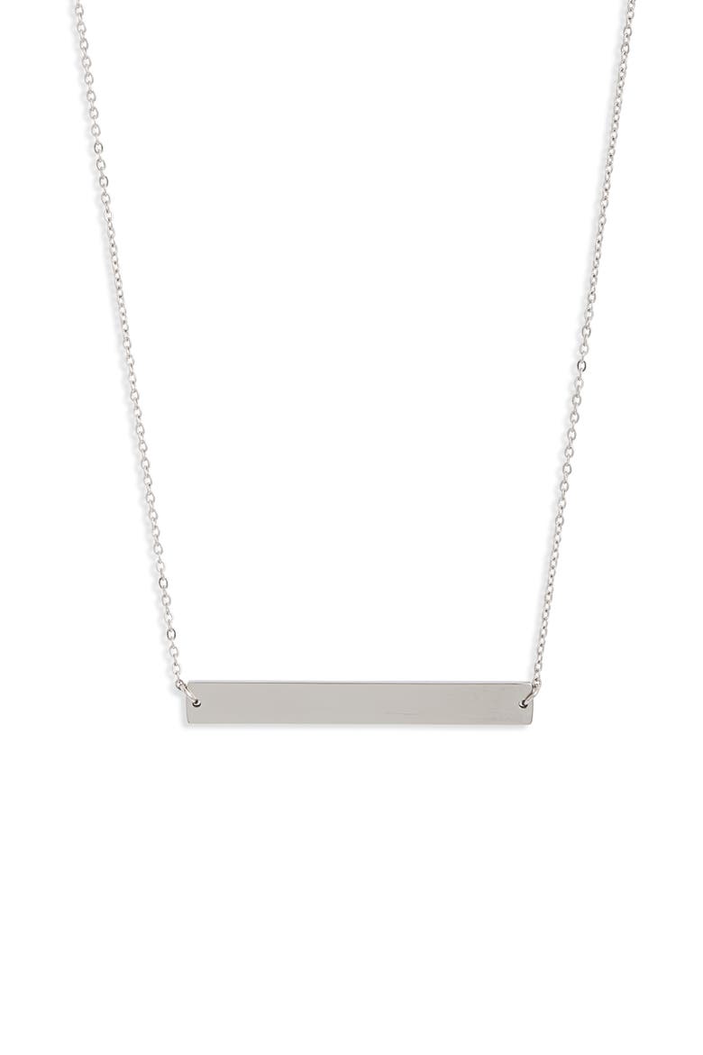 Bar Necklace, Main, color, RHODIUM SILVER