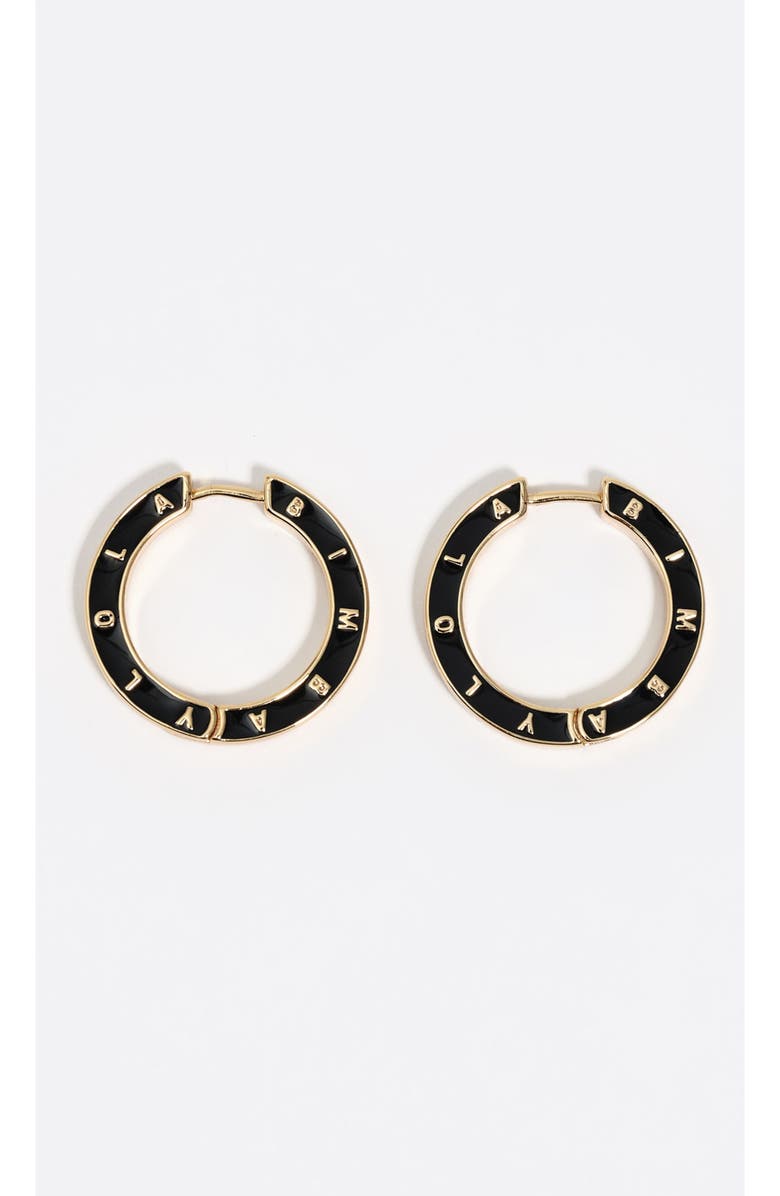 Bimba y Lola Logo Hoop Earrings, Main, color, Black
