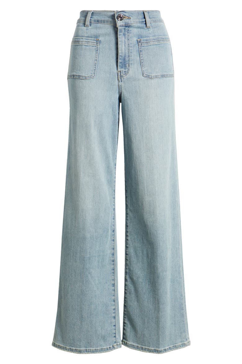Le Slim Palazzo Bardot Pocket Wide Leg Jeans, Alternate, color, WILSON CLEAN