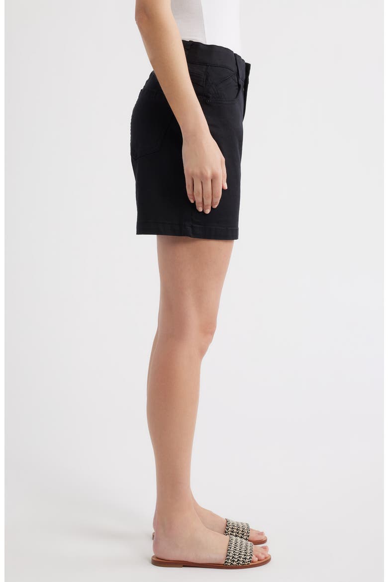 Mid Length Stretch Twill Shorts, Alternate, color, BLACK