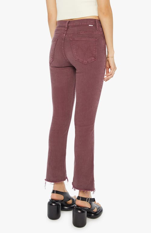 Mother The Insider Crop Step Fray Pants In Mauve Wine In Mauve Wine