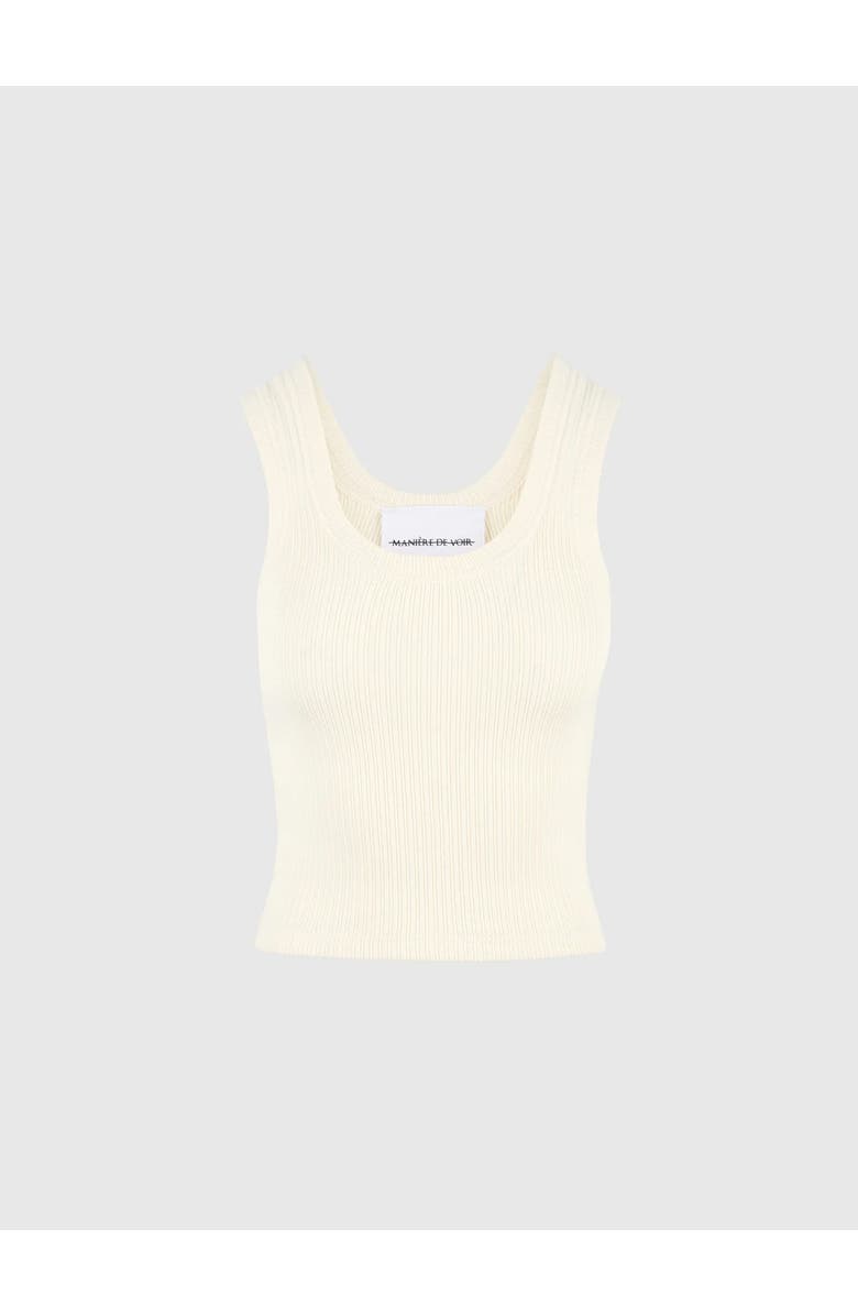 Manière De Voir Liane Scoop Neck Ribbed Vest, Alternate, color, Cream