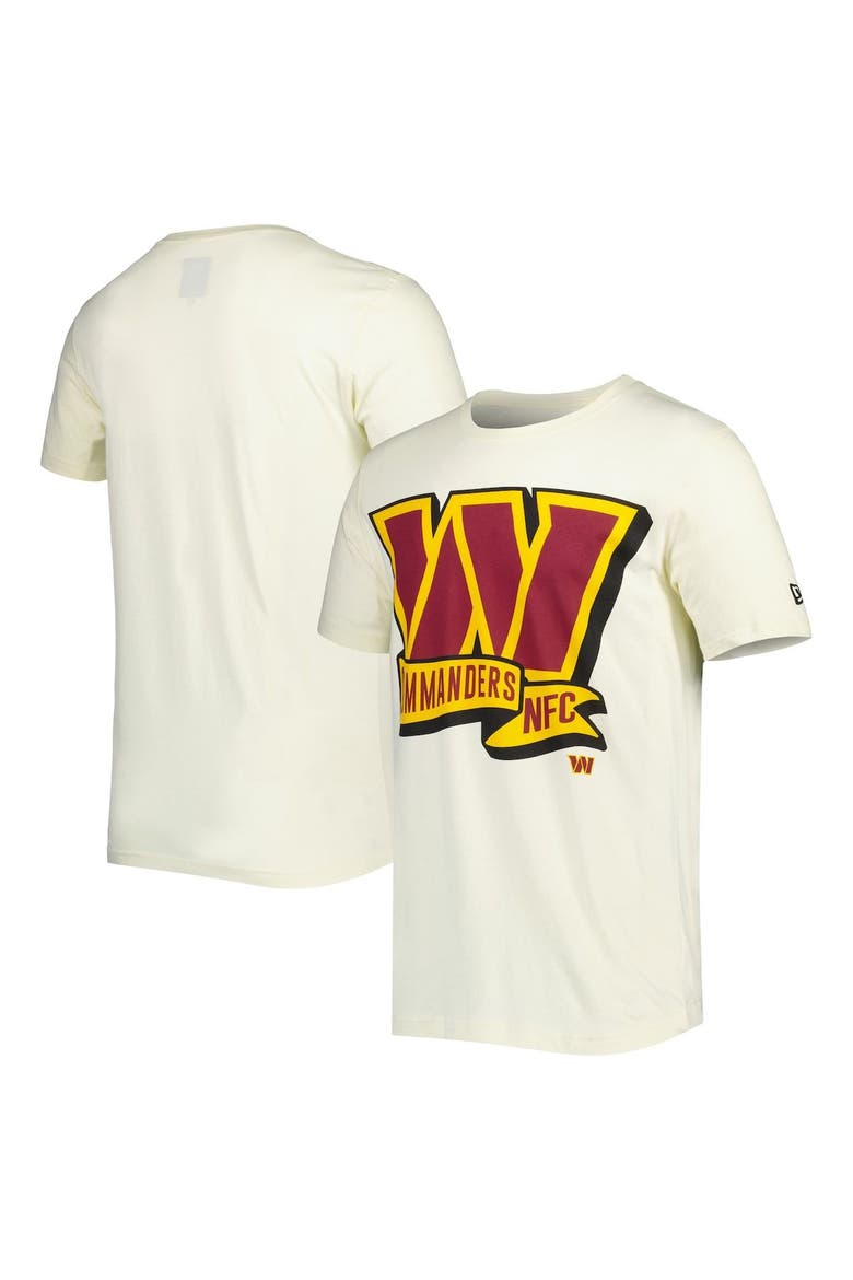 Men's New Era Cream Washington Commanders Sideline Chrome T-Shirt, Main, color, Cream