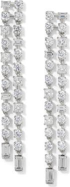 Nadri Delphine Cubic Zirconia Double Linear Drop Earrings