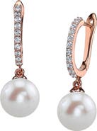The Pearl Source Freshwater Pearl Rose Gold Plated Zara Earrings