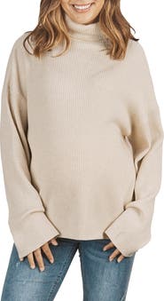 Angel Maternity Turtleneck Rib Maternity Sweater