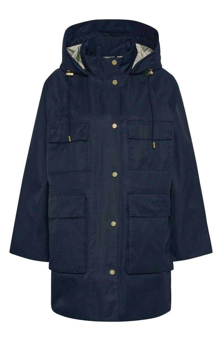 Barbour Khai Waterproof Hooded Raincoat, Alternate, color, Dark Navy/Rosemary Tartan