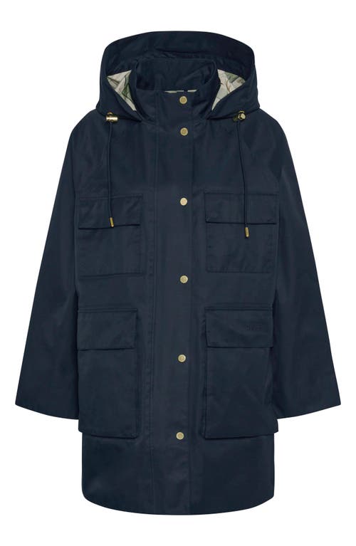 Barbour Khai Waterproof Hooded Raincoat In Dark Navy/rosemary Tartan