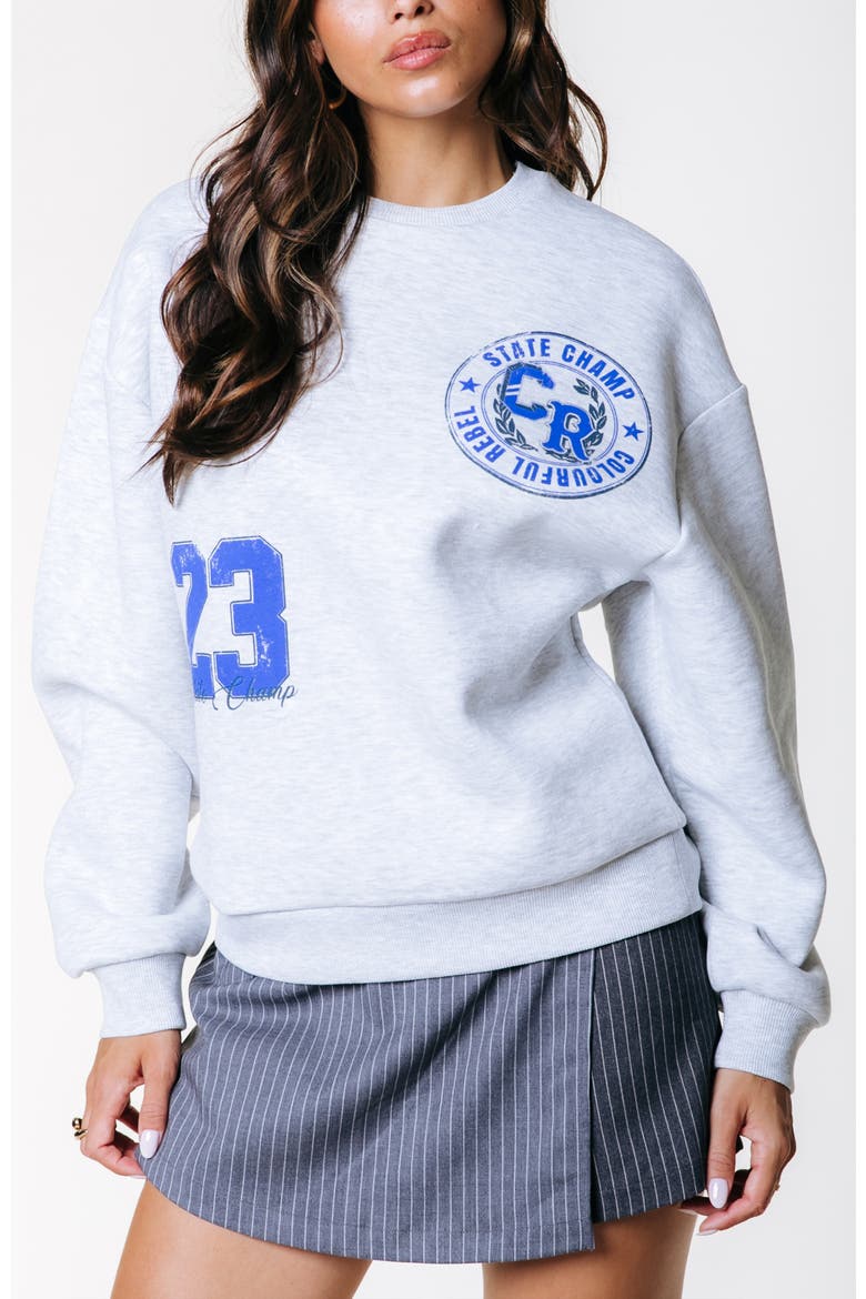 State Champ 23 Dropped Shoulder Sweat, Main, color, Light grey melange
