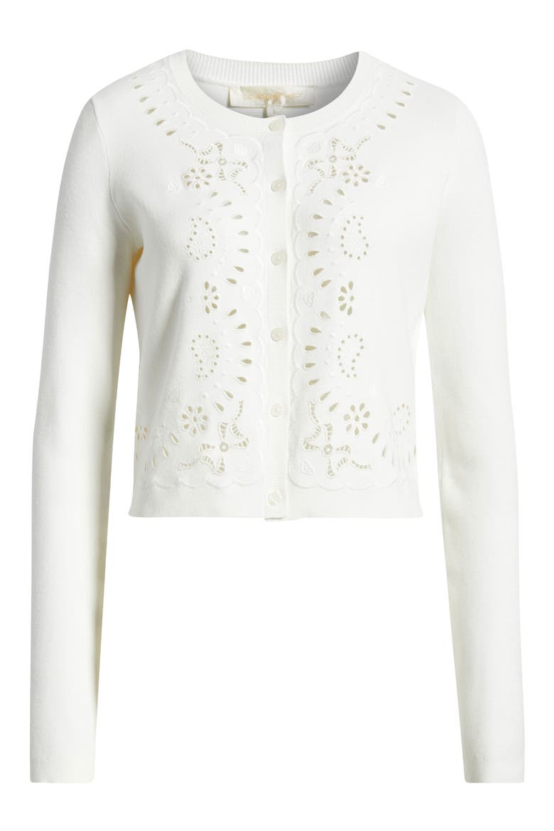 Leda Eyelet Cardigan, Alternate, color, WHITE VANILLA