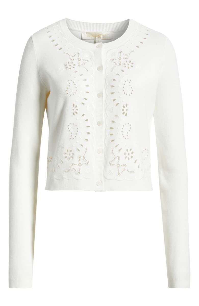 LoveShackFancy Leda Eyelet Cardigan, Main, color, 